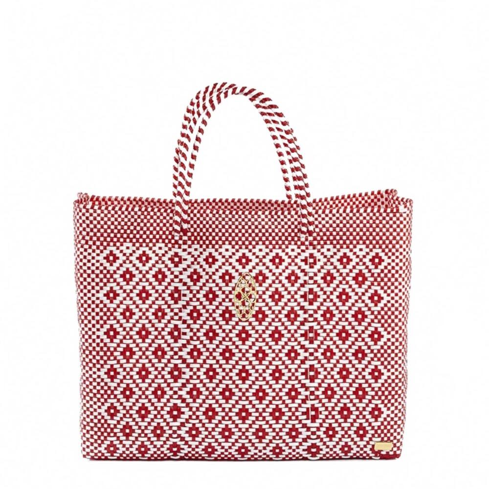 NEW LOLA'S BAG women's travel handmade aztec tote bag and clutch in red
